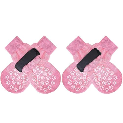 ARVALOLET 4er Set Hunde Stiefel Verstellbarem Riemen, Pfoten Schutzsocken mit Rutschfestigkeit, Hundegriffsocken for Holzböden von ARVALOLET