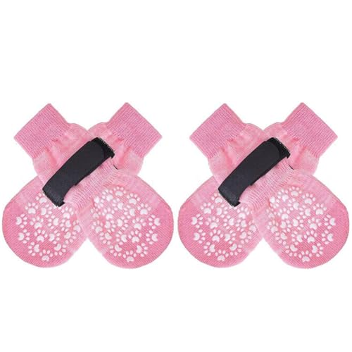 ARVALOLET 4er Set Hunde Stiefel Verstellbarem Riemen, Pfoten Schutzsocken mit Rutschfestigkeit, Hundegriffsocken for Holzböden von ARVALOLET