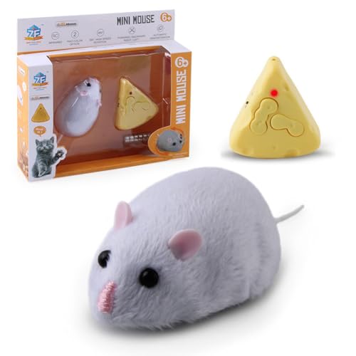 ARVALOLET ferngesteuerte Ratten Spielzeugbatterie mit lustigen Haustieren Mäusespielzeug (grau weiß) von ARVALOLET