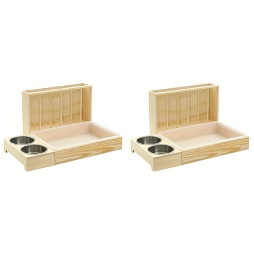 Holz-Nagetränke Heuraufe for Kaninchen Meerschweinchen Große Kapazität Multifunktionale Futterstation aus Holz Holz-Nagetränke Heuraufe for Kaninchen Meerschweinchen Große Kapazität Multifunktionale Futterstation aus Holz von ARVALOLET
