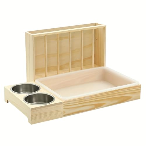 Holz-Nagetränke Heuraufe for Kaninchen Meerschweinchen Große Kapazität Multifunktionale Futterstation aus Holz Holz-Nagetränke Heuraufe for Kaninchen Meerschweinchen Große Kapazität Multifunktionale Futterstation aus Holz von ARVALOLET