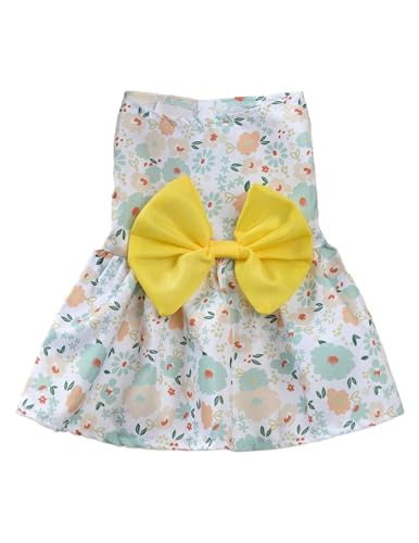 Hundekleidung Sommer Leichte Atmungsaktive Haustierkleider for Kleine Hunde Katzen Blumenmuster Prinzessinnen Schleife Hundekleidung Sommer Leichte Atmungsaktive Haustierkleider for Kleine Hunde Katzen Blumenmuster Prinzessinnen Schleife von ARVALOLET
