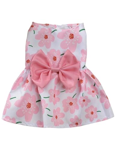 Hundekleidung Sommer Leichte Atmungsaktive Haustierkleider for Kleine Hunde Katzen Blumenmuster Prinzessinnen Schleife Hundekleidung Sommer Leichte Atmungsaktive Haustierkleider for Kleine Hunde Katzen Blumenmuster Prinzessinnen Schleife von ARVALOLET