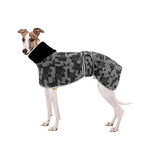 Winterpullover aus Fleece für Whippet Windhunde, warmes Fleece-Futter und verstellbare Bänder, Grau von ARVOV