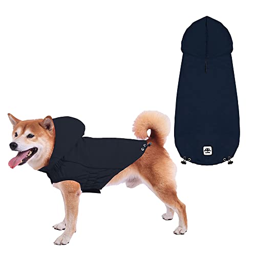 Hunderegenmantel Wasserdicht für Kleine Hunde - Hunde Hoodie, Regenmantel Mit Kapuze (Navy Blau, 2XL) von ARVOV
