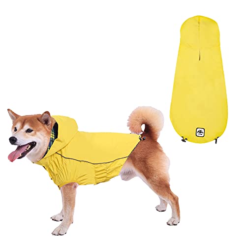 Hunderegenmantel Wasserdicht für Kleine Hunde - Regenmantel Mit Hoodie (Gelb, S) von ARVOV