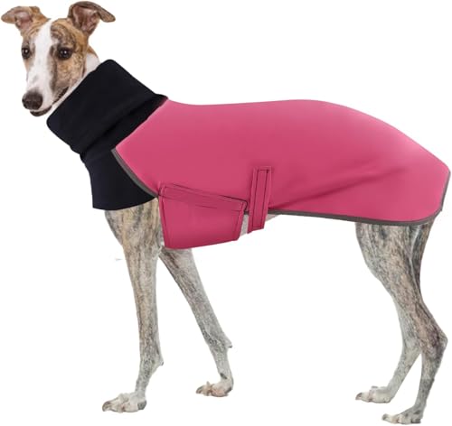 Windhunde-Wintermantel, Salukis Pullover, Whippet, Windhunde-Jacke, wasserdicht, Hunde-Wintermantel für Whippet, wasserdichter Hunderegenmantel, Lurcher-Mäntel, Salukis-Mäntel (Rosa, XS) von ARVOV