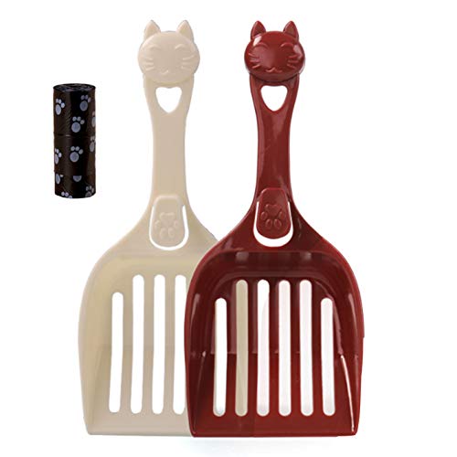 AReebuea 2 Stück Katzenstreu Schaufel, Große Streuschaufel Haltbare Plastiksieb Schaufel für Kitty Katzen Haustiere Cat Litter Scoop Streuschaufel Katzentoilette Schaufel von AReebuea