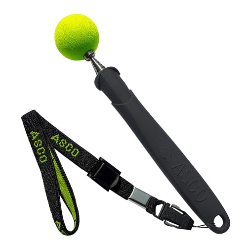 ASCO Target Stick - Target Stab für Hunde Katzen Targettraining - Targetstick ausziehbar mit Softball - Edelstahl Targetstab mit Teleskopfunktion, schwarz von ASCO
