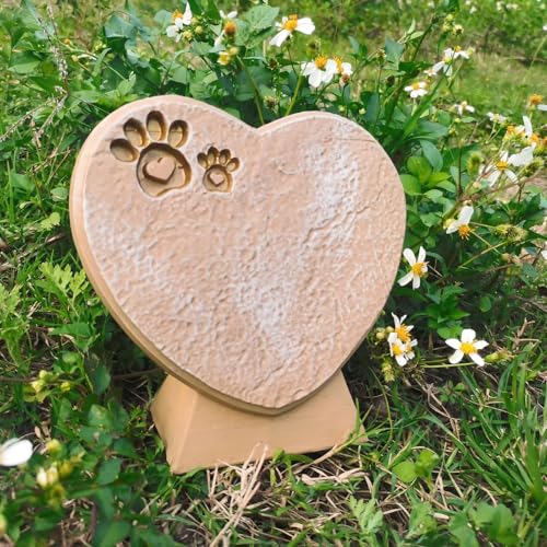 ASDMAOE Gedenkstein für Haustiere, Gedenksteine für die Pfote Eines Hundes Oder Einer Katze, Geschenk zum Verlust Eines Haustiers für Garten, Gehweg, Außendekoration(Sandy Yellow) von ASDMAOE
