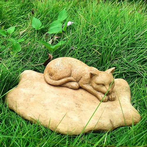 ASDMAOE Gedenkstein für Haustiere – Personalisierte Gedenksteine für Haustiere, Grabmarkierer – Harzstatue für Haustiere – Außen/Innen – Grabmarkierer für Hunde und Katzen(Sand Color/Cat) von ASDMAOE