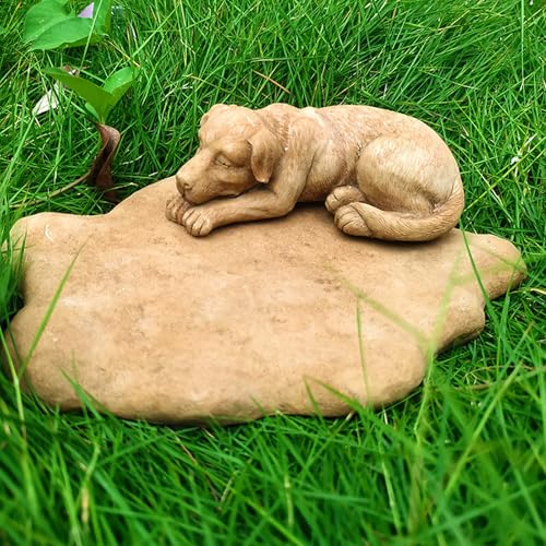 ASDMAOE Gedenkstein für Haustiere – Personalisierte Gedenksteine für Haustiere, Grabmarkierer – Harzstatue für Haustiere – Außen/Innen – Grabmarkierer für Hunde und Katzen(Sand Color/Dog) von ASDMAOE