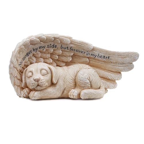 ASDMAOE Gedenkstein mit Solarbetriebener LED Beleuchtung Engelsflügel Wetterfest Grabstein Katze Grablicht Katze Erinnerung Katze Engelsflügel(Yellow with Words) von ASDMAOE