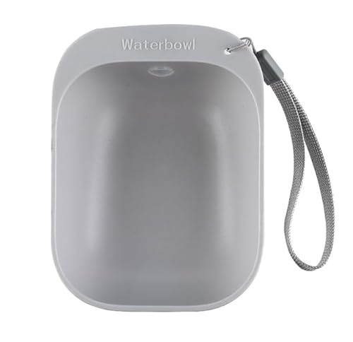 Tragbarer Outdoor-Wassernapf für Hunde, praktischer Wasserspender für Mineralflaschen, langlebiges Material für Wandern, Go Hydration (Grau, S) von ASEANAO