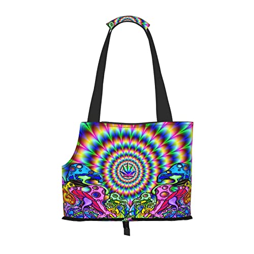 Abstrakte bunte Mandala-Haustier-Tragetasche, tragbar, für kleine Hunde/Katzen, weich, mit verstellbarem Sicherheitsgurt, für U-Bahn/Einkaufen/Wandern/Reisen Abstrakte bunte Mandala-Haustier-Tragetasche, tragbar, für kleine Hunde/Katzen, weich, mit verstellbarem Sicherheitsgurt, für U-Bahn/Einkaufen/Wandern/Reisen von ASEELO