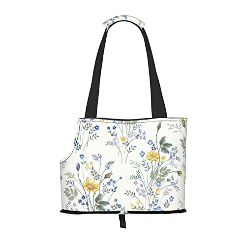 Blaue Blumen-Blumenmuster, Rosen, Haustier-Reise-Handtasche, Hunde-Geldbörse, Haustier, kleine Hunde-Geldbörse, tragbar und sicher, bequem und schön. Blaue Blumen-Blumenmuster, Rosen, Haustier-Reise-Handtasche, Hunde-Geldbörse, Haustier, kleine Hunde-Geldbörse, tragbar und sicher, bequem und schön. von ASEELO