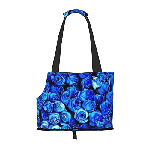 Blaue Rose Haustier-Schultertasche Haustier-Handtasche Tragbare Faltbare Haustier Sling Tragetasche Handtasche für kleine Haustiere Outdoor Einkaufen Reisen von ASEELO