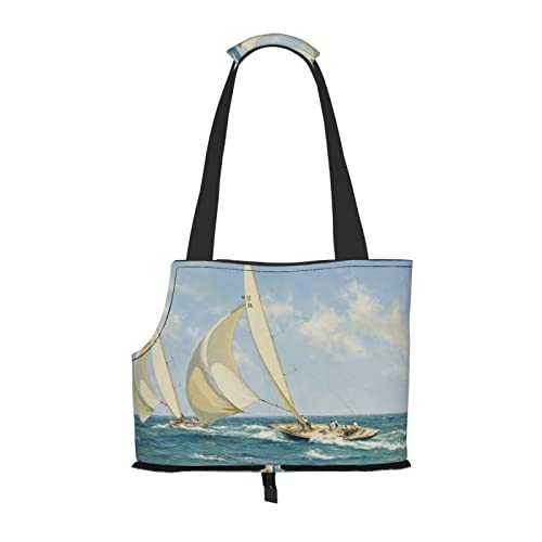 Boot Schiff Landschaft Haustier Schultertasche Haustier Handtasche Tragbare Faltbare Haustier Sling Tragetasche Handtasche für kleine Haustiere Outdoor Einkaufen Reisen von ASEELO