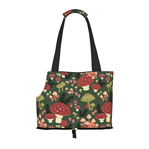 Bright Mushrooms Art Haustier-Reisehandtasche, Hundebörse, Haustiertasche, kleine Hundebörse, tragbar und sicher, bequem und schön. von ASEELO