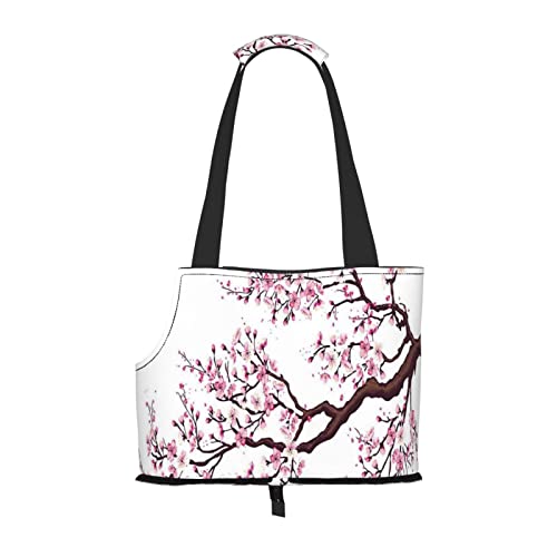 Cherry Blossoms Haustier-Reise-Handtasche, Hunde-Geldbörse, Haustier, kleine Hunde-Geldbörse, tragbar und sicher, bequem und schön. von ASEELO