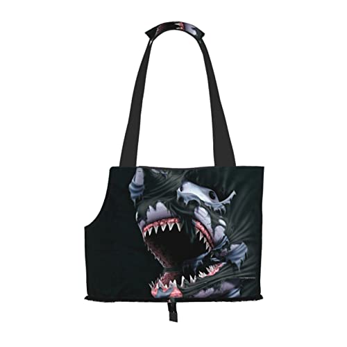 Cool Shark Haustier-Tragetasche, tragbar, für kleine Hunde/Katzen, weiche Seiten, mit verstellbarem Sicherheitsgurt, für U-Bahn/Einkaufen/Wandern/Reisen Cool Shark Haustier-Tragetasche, tragbar, für kleine Hunde/Katzen, weiche Seiten, mit verstellbarem Sicherheitsgurt, für U-Bahn/Einkaufen/Wandern/Reisen von ASEELO