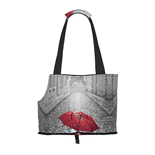Eiffelturm Paris Street Roter Regenschirm Haustier Tragetasche Tragbare kleine Hunde Katze weiche Seite Tragetasche mit verstellbarem Sicherheitsgurt für U-Bahn/Einkaufen/Wandern/Reisen Eiffelturm Paris Street Roter Regenschirm Haustier Tragetasche Tragbare kleine Hunde Katze weiche Seite Tragetasche mit verstellbarem Sicherheitsgurt für U-Bahn/Einkaufen/Wandern/Reisen von ASEELO