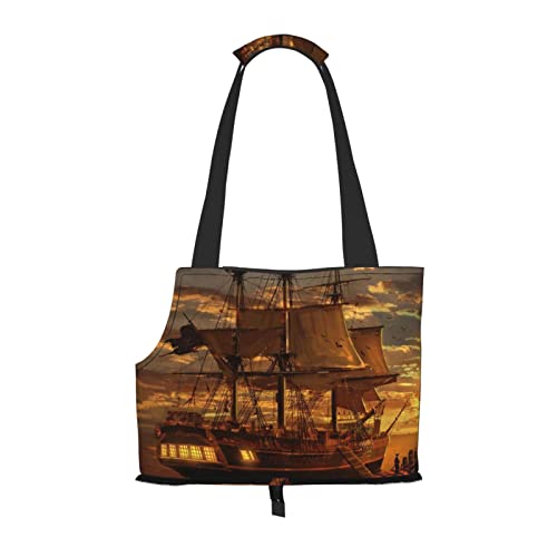 Fantasy Piratenschiff Haustier Reise Handtasche, Hundegeldbörse, Geldbörse, Haustier, kleine Hundegeldbörse, tragbar und sicher, bequem und schön. von ASEELO