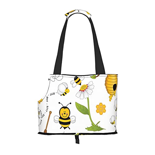 Flying Bees Daisy Honey Pet Schultertasche Haustier Handtasche Tragbare Faltbare Haustier Sling Tragetasche Handtasche für kleine Haustiere Outdoor Shopping Reisen von ASEELO