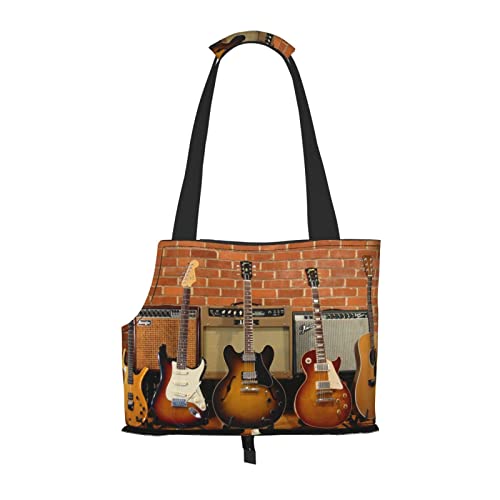 Gitarrenkollektion Haustier-Reise-Handtasche, Hunde-Geldbörse, Haustier, kleine Hunde-Geldbörse, tragbar und sicher, bequem und schön. von ASEELO