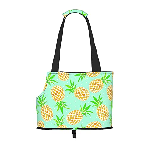 Grüne Ananas-Haustier-Tragetasche, tragbar, für kleine Hunde/Katzen, weiche Seiten, mit verstellbarem Sicherheitsgurt, für U-Bahn/Einkaufen/Wandern/Reisen Grüne Ananas-Haustier-Tragetasche, tragbar, für kleine Hunde/Katzen, weiche Seiten, mit verstellbarem Sicherheitsgurt, für U-Bahn/Einkaufen/Wandern/Reisen von ASEELO