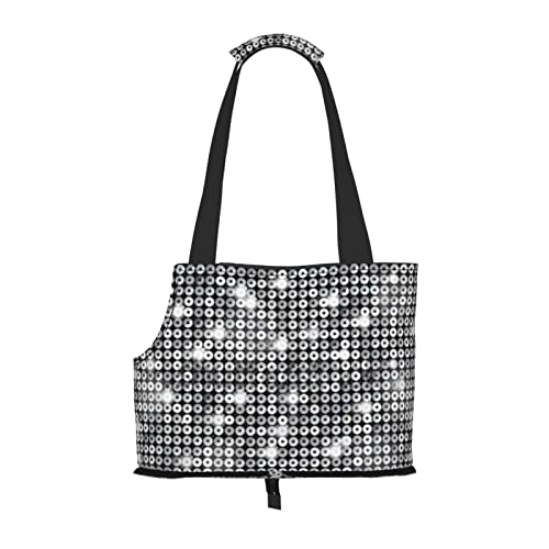 Haustier-Reisehandtasche mit Pailletten, glitzerndes Muster, für Hunde, Geldbörse, Haustiere, kleine Hunde, tragbar und sicher, bequem und schön. von ASEELO