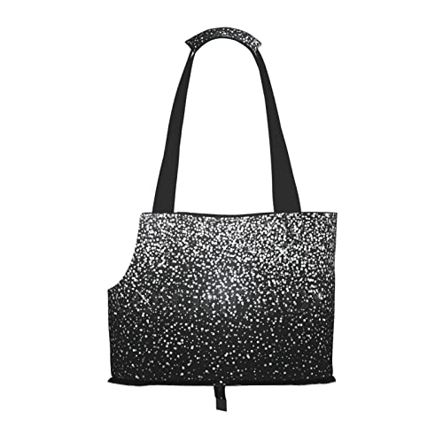 Haustier-Schultertasche, glänzend, silberfarben, glitzernd, tragbar, faltbar, für kleine Haustiere, Outdoor, Einkaufen, Reisen von ASEELO