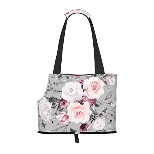 Haustier-Schultertasche mit Blumenmuster, tragbar, faltbar, für kleine Haustiere, Outdoor, Einkaufen, Reisen von ASEELO