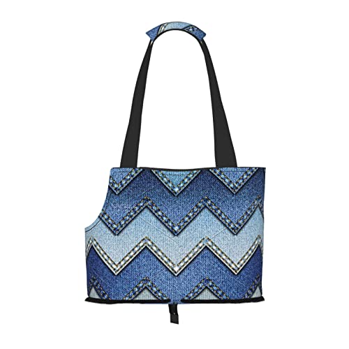 Haustier-Schultertasche mit Farbverlauf, aus Denim, tragbar, faltbar, für kleine Haustiere, Outdoor, Einkaufen, Reisen Haustier-Schultertasche mit Farbverlauf, aus Denim, tragbar, faltbar, für kleine Haustiere, Outdoor, Einkaufen, Reisen von ASEELO