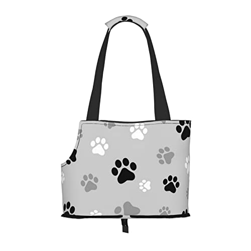 Haustier-Schultertasche mit Tierpfoten-Aufdruck, tragbar, faltbar, Handtasche für kleine Haustiere, Outdoor, Einkaufen, Reisen von ASEELO