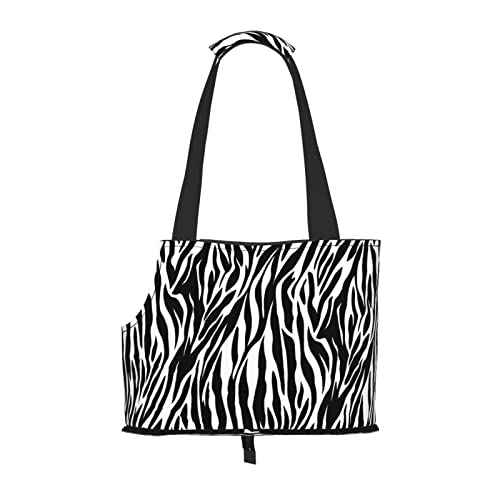 Haustier-Schultertasche mit Zebra-Druck, tragbar, faltbar, für kleine Haustiere, Outdoor, Einkaufen, Reisen von ASEELO