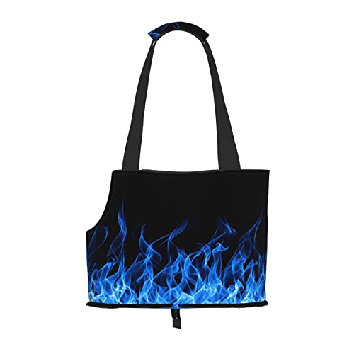Haustier-Schultertasche mit blauer Flamme, tragbar, faltbar, Handtasche für kleine Haustiere, Outdoor, Einkaufen, Reisen von ASEELO