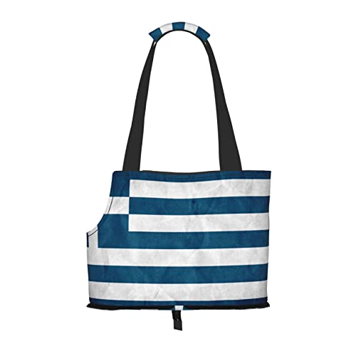 Haustier-Schultertasche mit griechischer Flagge, tragbar, faltbar, Handtasche für kleine Haustiere, Outdoor, Einkaufen, Reisen von ASEELO