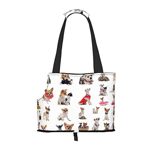Haustier-Schultertasche mit niedlichem Chihuahua-Mops-Muster, tragbar, faltbar, für kleine Haustiere, Outdoor, Einkaufen, Reisen Haustier-Schultertasche mit niedlichem Chihuahua-Mops-Muster, tragbar, faltbar, für kleine Haustiere, Outdoor, Einkaufen, Reisen von ASEELO