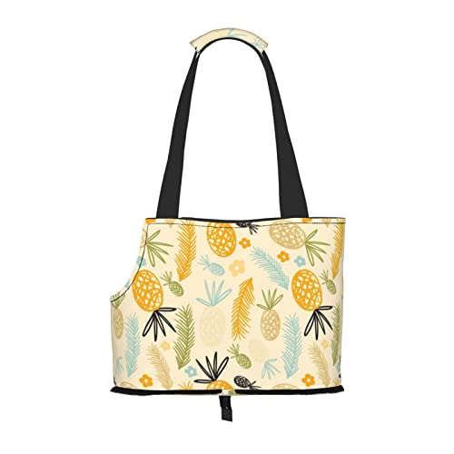 Haustier-Tragetasche mit Ananas-Muster, tragbar, für kleine Hunde/Katzen, weich, mit verstellbarem Sicherheitsgurt, für U-Bahn/Einkaufen/Wandern/Reisen Haustier-Tragetasche mit Ananas-Muster, tragbar, für kleine Hunde/Katzen, weich, mit verstellbarem Sicherheitsgurt, für U-Bahn/Einkaufen/Wandern/Reisen von ASEELO