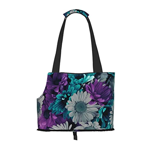 Haustier-Tragetasche mit Blumenmotiv, tragbar, für kleine Hunde/Katzen, weich, mit verstellbarem Sicherheitsgurt, für U-Bahn, Einkaufen, Wandern, Reisen Haustier-Tragetasche mit Blumenmotiv, tragbar, für kleine Hunde/Katzen, weich, mit verstellbarem Sicherheitsgurt, für U-Bahn, Einkaufen, Wandern, Reisen von ASEELO