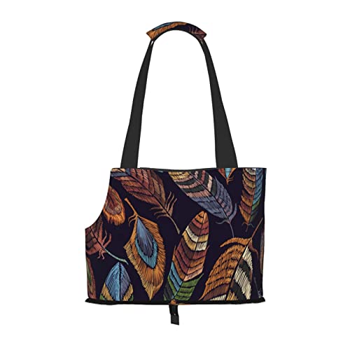 Haustiertasche mit Pfauenfedern, tragbar, für kleine Hunde/Katzen, weich, mit verstellbarem Sicherheitsgurt, für U-Bahn/Einkaufen/Wandern/Reisen Haustiertasche mit Pfauenfedern, tragbar, für kleine Hunde/Katzen, weich, mit verstellbarem Sicherheitsgurt, für U-Bahn/Einkaufen/Wandern/Reisen von ASEELO