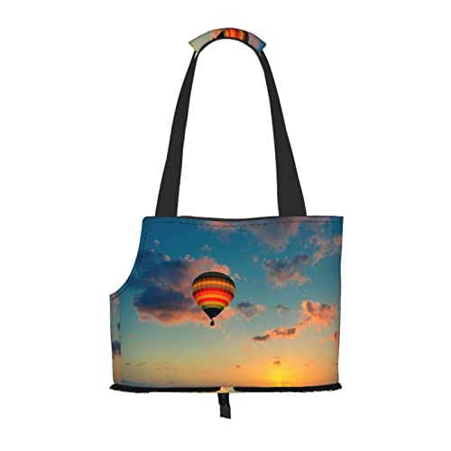 Heißluftballon Sonnenuntergang Haustier-Tragetasche, tragbare kleine Hunde/Katzen, weiche Seiten-Tragetasche mit verstellbarem Sicherheitsgurt, für U-Bahn/Einkaufen/Wandern/Reisen Heißluftballon Sonnenuntergang Haustier-Tragetasche, tragbare kleine Hunde/Katzen, weiche Seiten-Tragetasche mit verstellbarem Sicherheitsgurt, für U-Bahn/Einkaufen/Wandern/Reisen von ASEELO