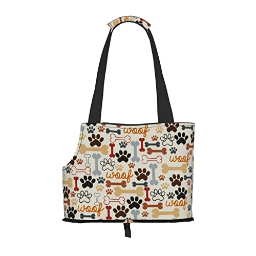 Hundeknochen Pfotenabdrücke Haustier Schultertasche Haustier Handtasche Tragbare Faltbare Haustier Sling Tragetasche Handtasche für kleine Haustiere Outdoor Einkaufen Reisen von ASEELO