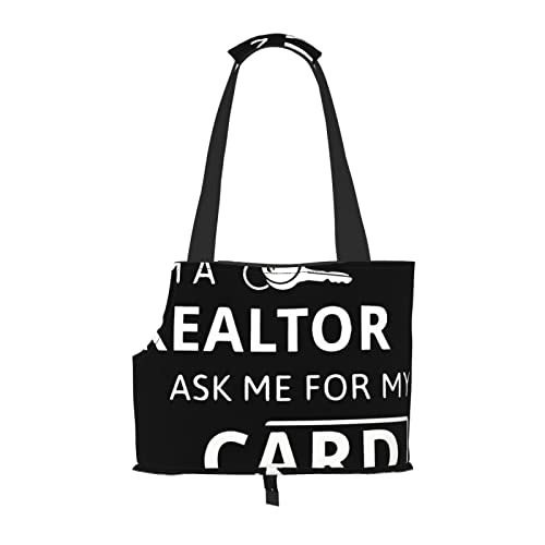 I'm A Realtor Ask Me Haustier-Schultertasche, tragbar, faltbar, Handtasche für kleine Haustiere, Outdoor, Einkaufen, Reisen von ASEELO