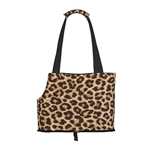 Lustige Haustier-Schultertasche mit Leopardenmuster, tragbar, faltbar, Handtasche für kleine Haustiere, Outdoor, Einkaufen, Reisen von ASEELO