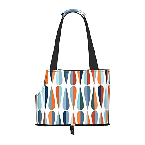 Mid Century Moderne Retro mit Tropfenformen, Haustier-Reisehandtasche, Hundegeldbörse, Haustier, kleine Hundebörse, tragbar und sicher, bequem und schön. von ASEELO