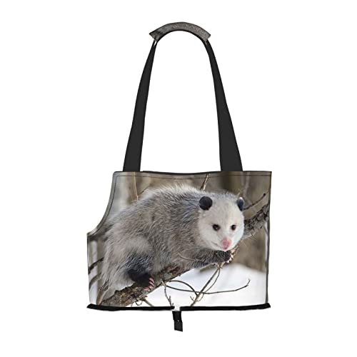 Opossum in Snow Haustier-Schultertasche, tragbar, faltbar, für kleine Haustiere, Outdoor, Einkaufen, Reisen von ASEELO