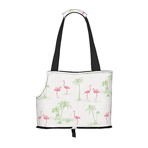 Pink Flamingos Haustier-Schultertasche, tragbar, faltbar, Handtasche für kleine Haustiere, Outdoor, Einkaufen, Reisen Pink Flamingos Haustier-Schultertasche, tragbar, faltbar, Handtasche für kleine Haustiere, Outdoor, Einkaufen, Reisen von ASEELO