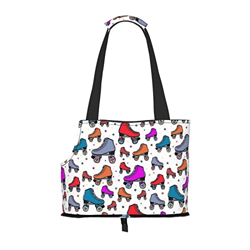 Rollschuhe bunte Haustier-Schultertasche für Haustiere, tragbar, faltbar, Handtasche für kleine Haustiere, Outdoor, Einkaufen, Reisen von ASEELO